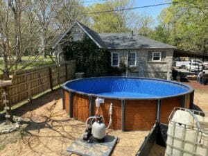 Project: A swimming pool in a backyard.