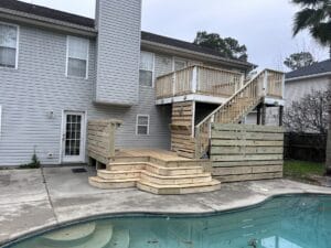New Staircase leading to pool