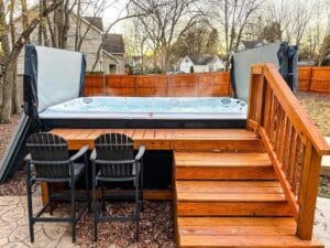 Custom hot tub deck and stairs