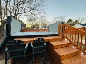 Check out this beautiful hot tub in a backyard gallery.