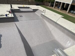 Gallery: A swimming pool with a pool liner installed is showcased in our gallery. 
or 
Project: Experience our latest project - a swimming pool with a pool liner installed.